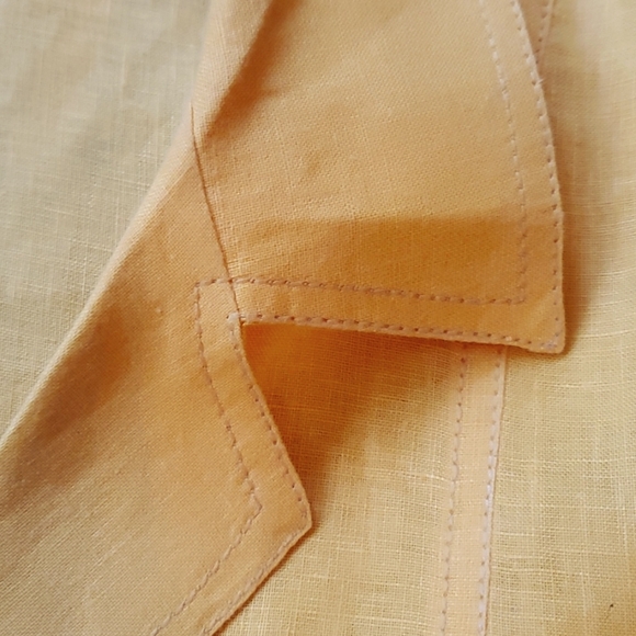 MARINA RINALDI yellow linen button down shirt - Picture 7 of 10